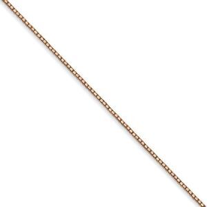 0.9mm, 14k Rose Gold, Box Chain Necklace, 18 Inch